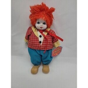 Li'l Chips 7" Collectible Porcelain Chip Clown Doll (1692) Russ Berrie & Co.